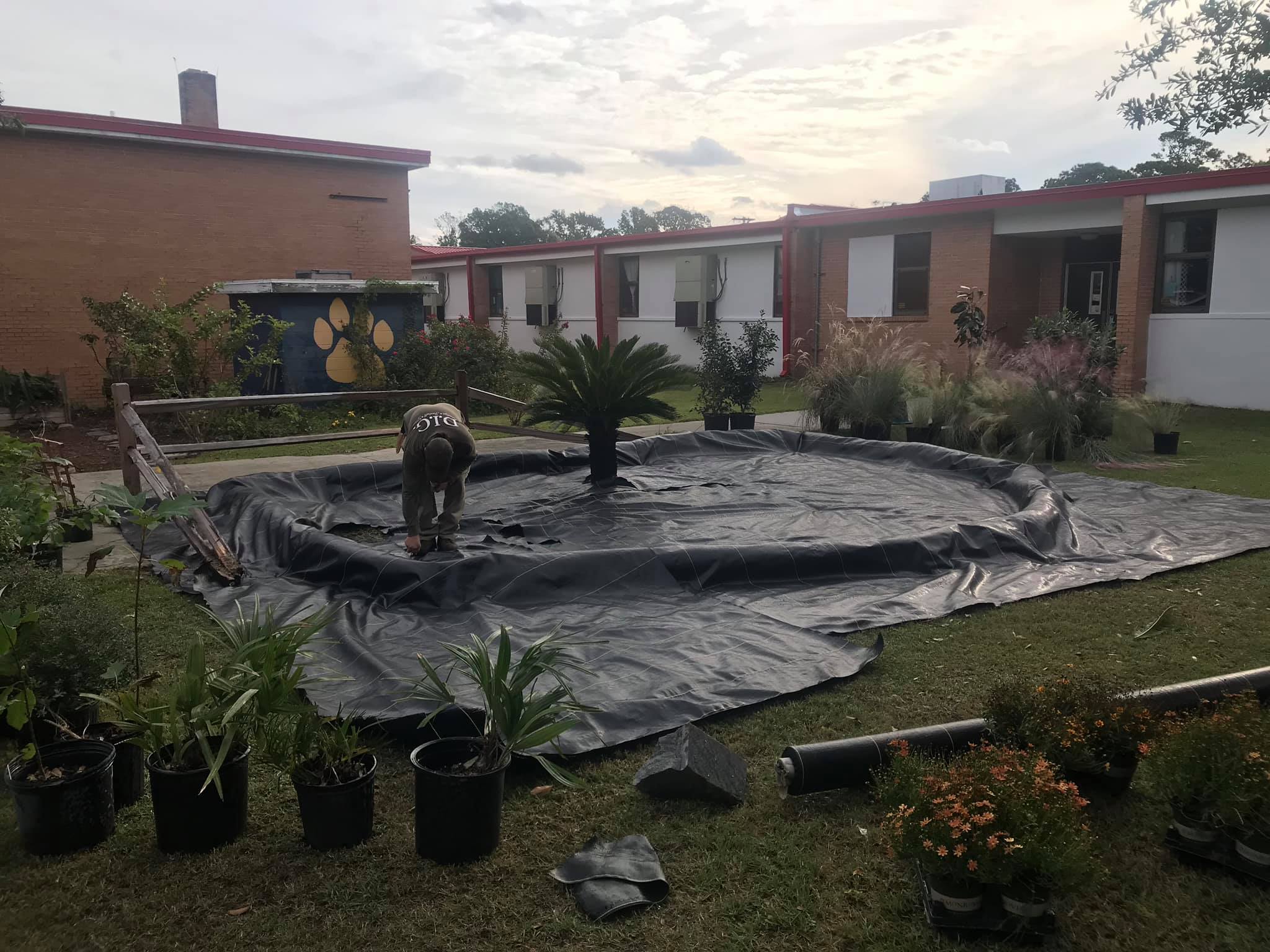 Grand Strand_Lakewood Elem OFG_site prep weed barrier_FB 2019